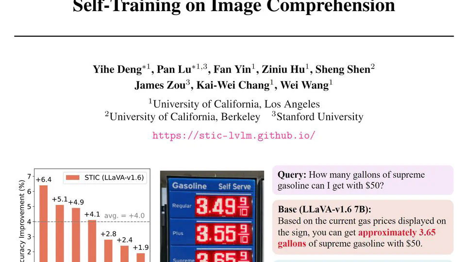 Enhancing Large Vision Language Models with Self-Training on Image Comprehension